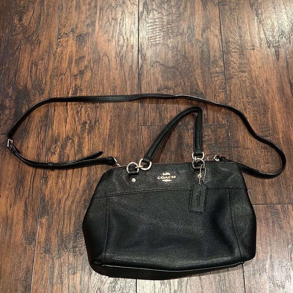 COACH Mini Brooke Crossgrain Leather Bag Crossbody‎ black in EUC gold hardware